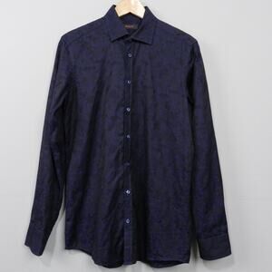 SAND Copenhagen Shirt Size S Black Blue Floral Occasion Night‎ Out Fancy Dress